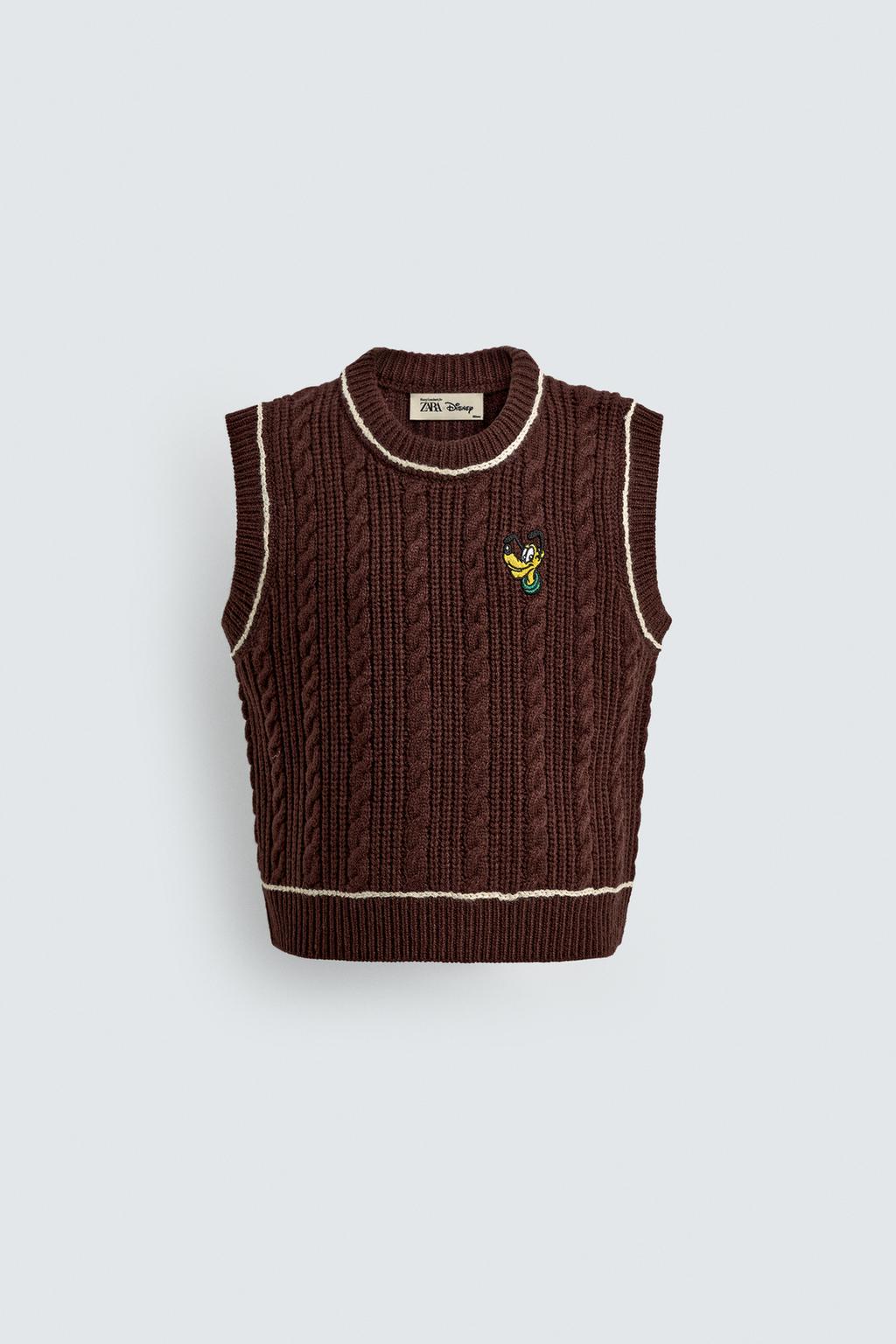 ТРИКОТАЖНЫЙ ЖИЛЕТ С НАШИВКОЙ PLUTO HARRY LAMBERT FOR ZARA X DISNEY