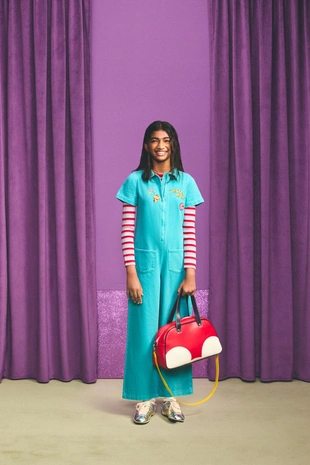 Джинсовый комбинезон с вышивкой и нашивками HARRY LAMBERT FOR ZARA X DISNEY- Заказать в России