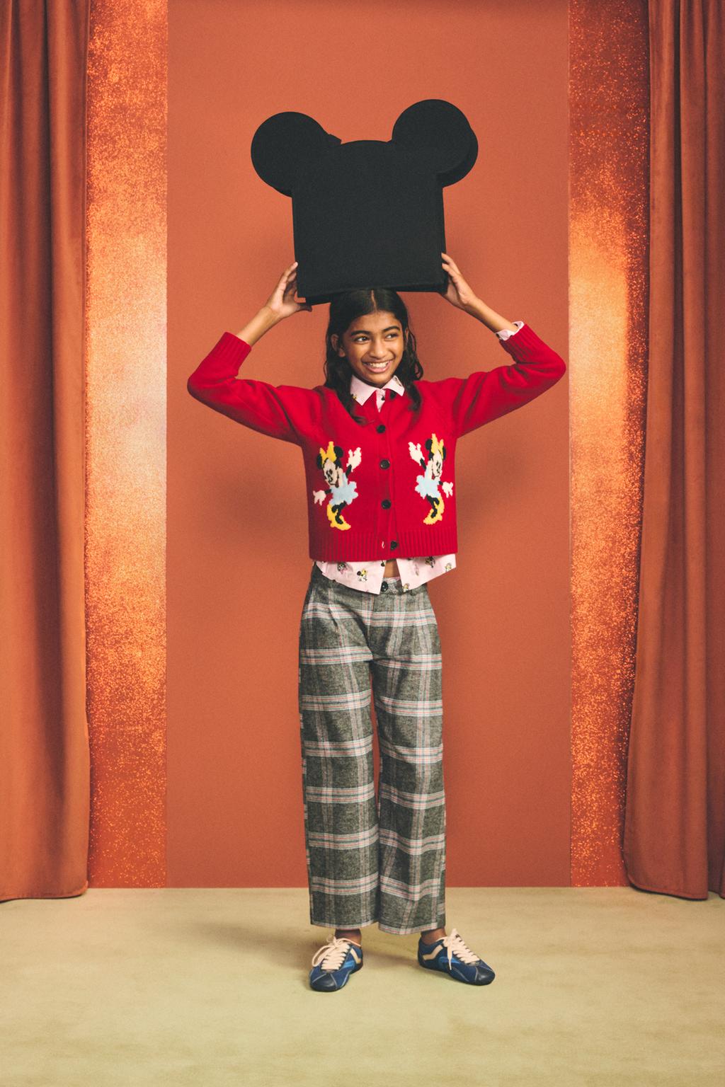 БРЮКИ В КЛЕТКУ С НАШИВКОЙ MICKEY MOUSE HARRY LAMBERT FOR ZARA X DISNEY