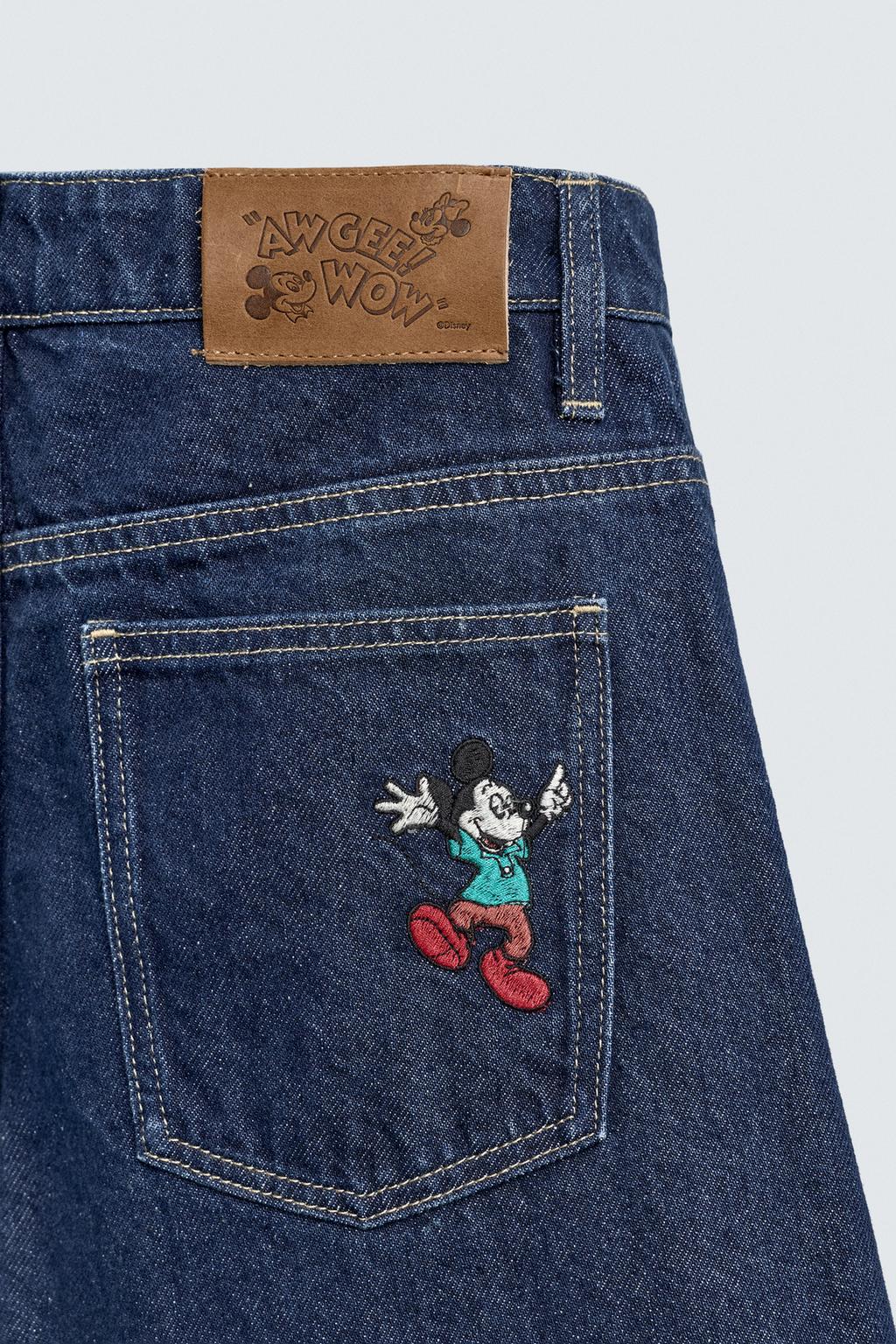 ДЖИНСОВЫЕ БЕРМУДЫ МИДИ С ВЫШИВКОЙ HARRY LAMBERT FOR ZARA X DISNEY