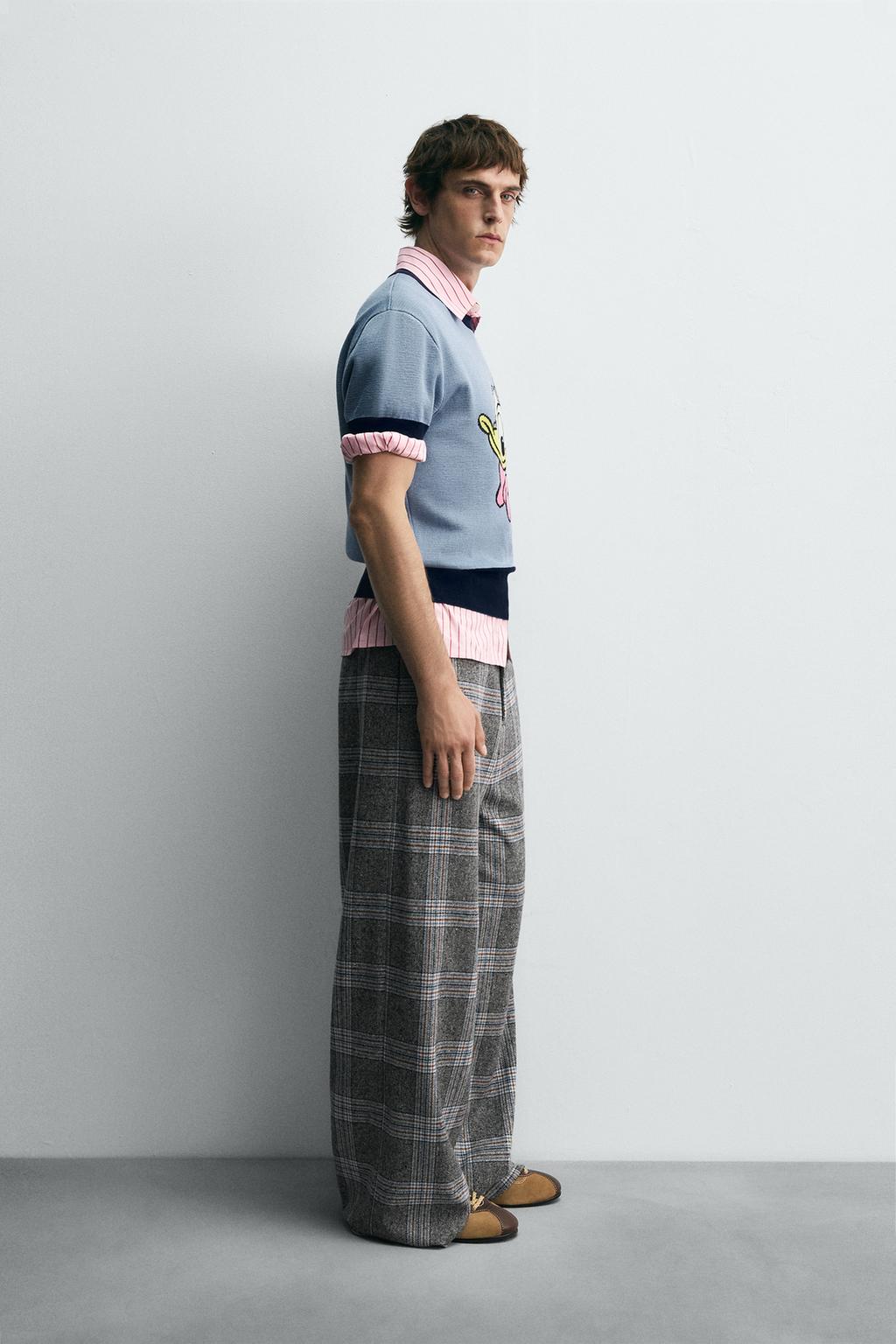 БРЮКИ WIDE FIT В КЛЕТКУ HARRY LAMBERT FOR ZARA X DISNEY