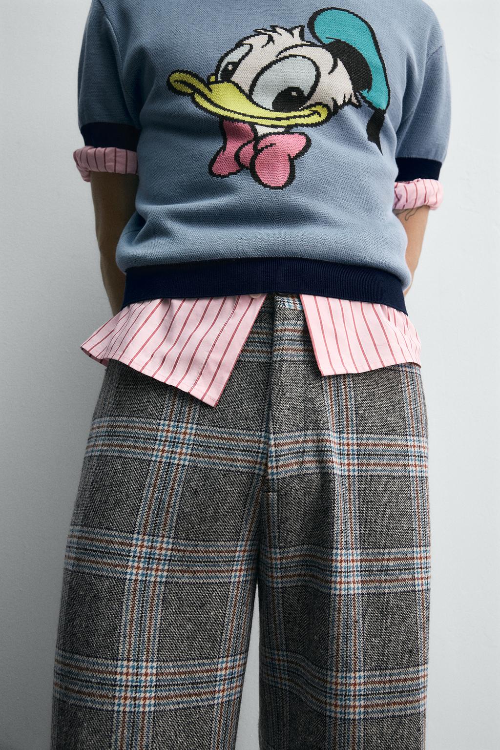 БРЮКИ WIDE FIT В КЛЕТКУ HARRY LAMBERT FOR ZARA X DISNEY