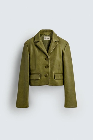 Укороченный блейзер из кожи HARRY LAMBERT FOR ZARA X DISNEY- Заказать в России