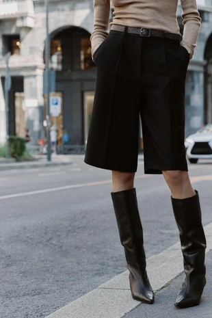 Длинные бермуды с ремнем- Заказать в России