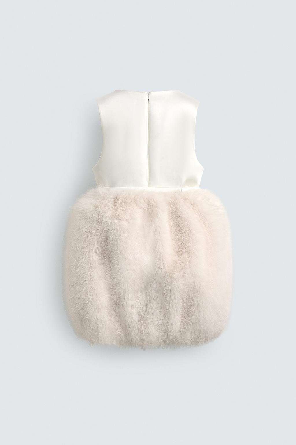 FAUX FUR EFFECT COMBINED MINI DRESS HARRY LAMBERT FOR ZARA X DISNEY