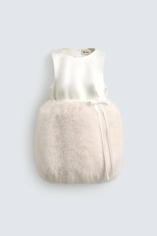 FAUX FUR EFFECT COMBINED MINI DRESS HARRY LAMBERT FOR ZARA X DISNEY- Заказать в России