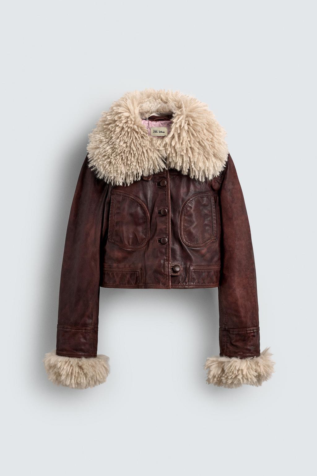 КОЖАНАЯ КУРТКА С ОТДЕЛКОЙ МЕХОМ HARRY LAMBERT FOR ZARA X DISNEY