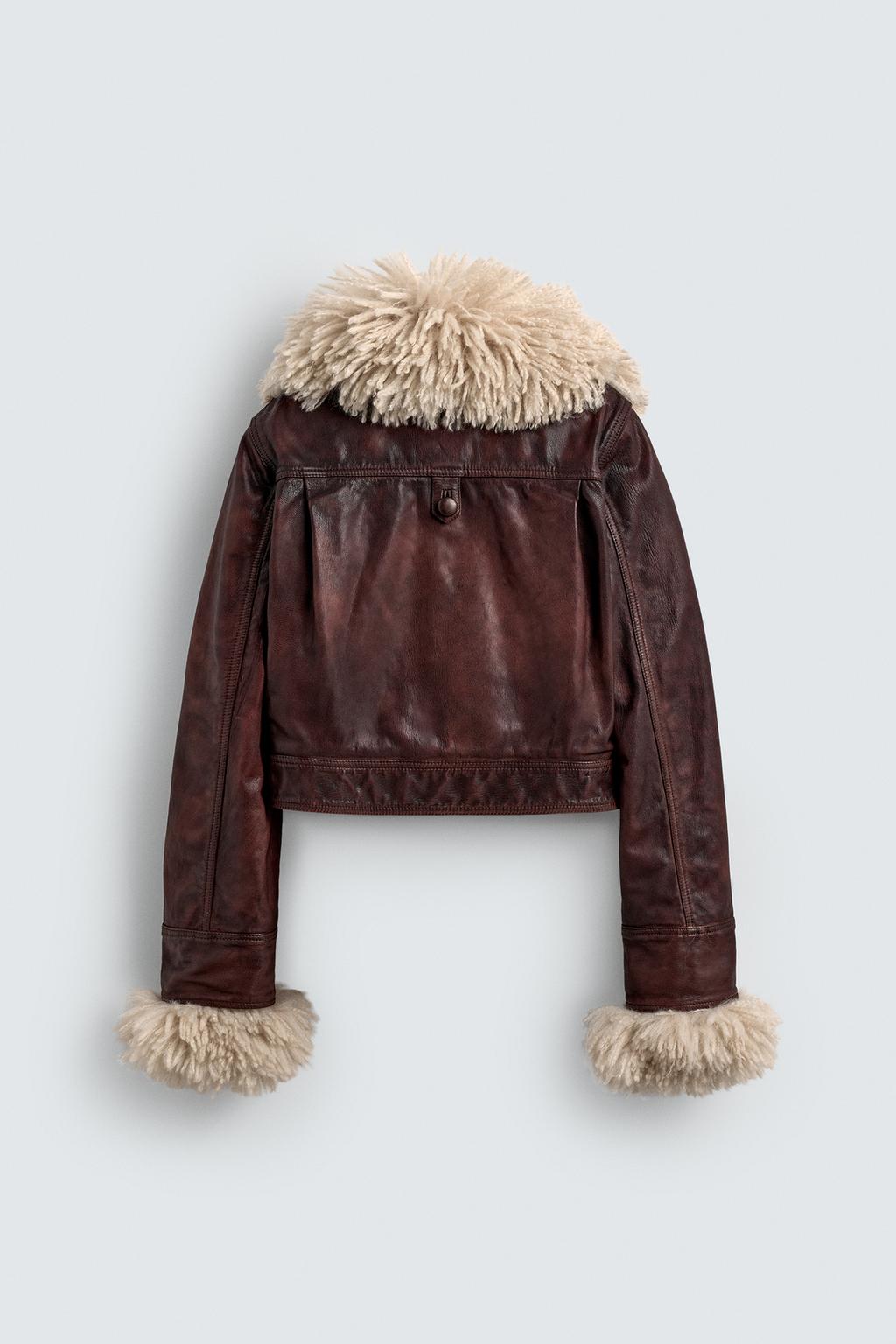 КОЖАНАЯ КУРТКА С ОТДЕЛКОЙ МЕХОМ HARRY LAMBERT FOR ZARA X DISNEY