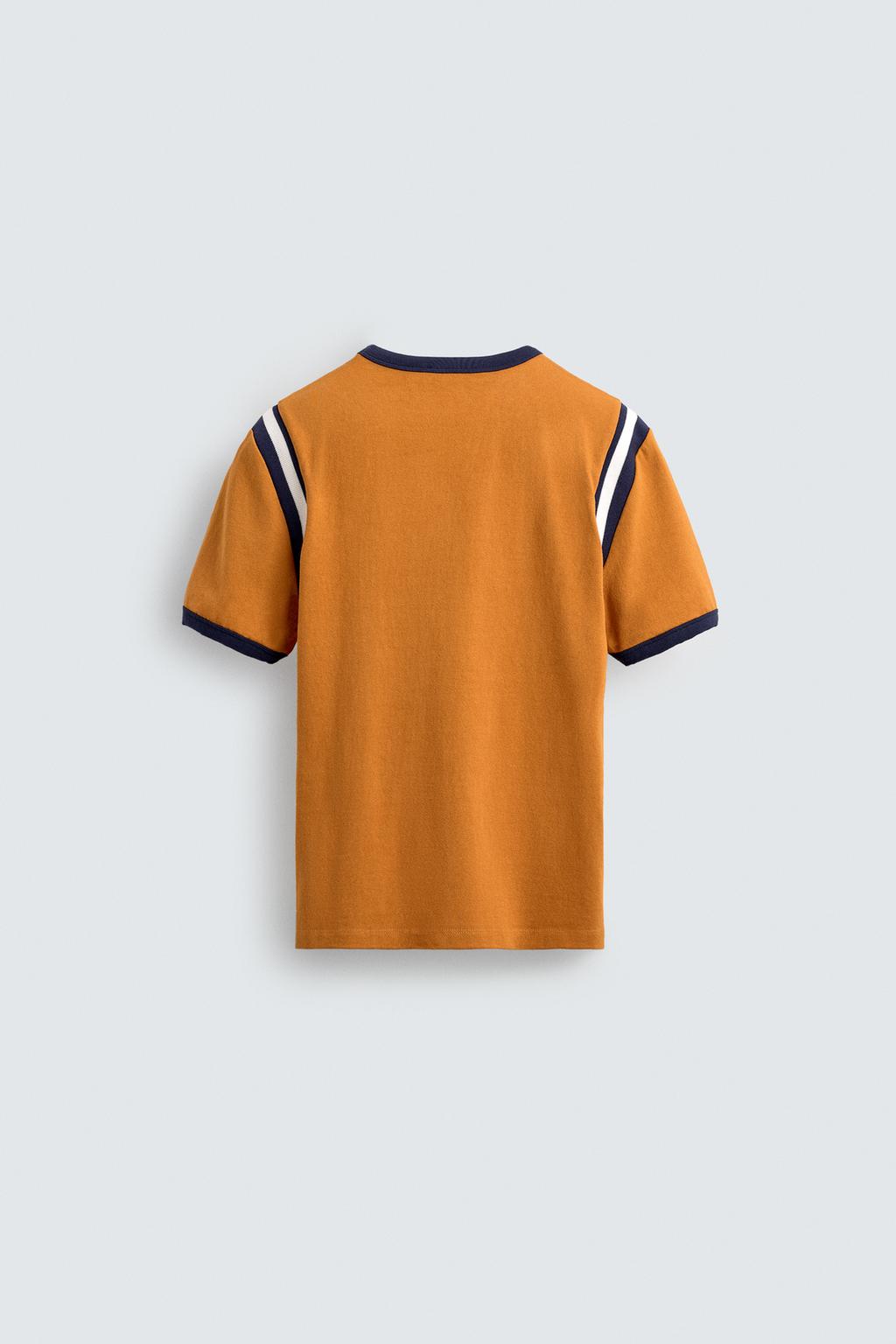 КОНТРАСТНАЯ ФУТБОЛКА В РУБЧИК С ТЕКСТОМ HARRY LAMBERT FOR ZARA X DISNEY