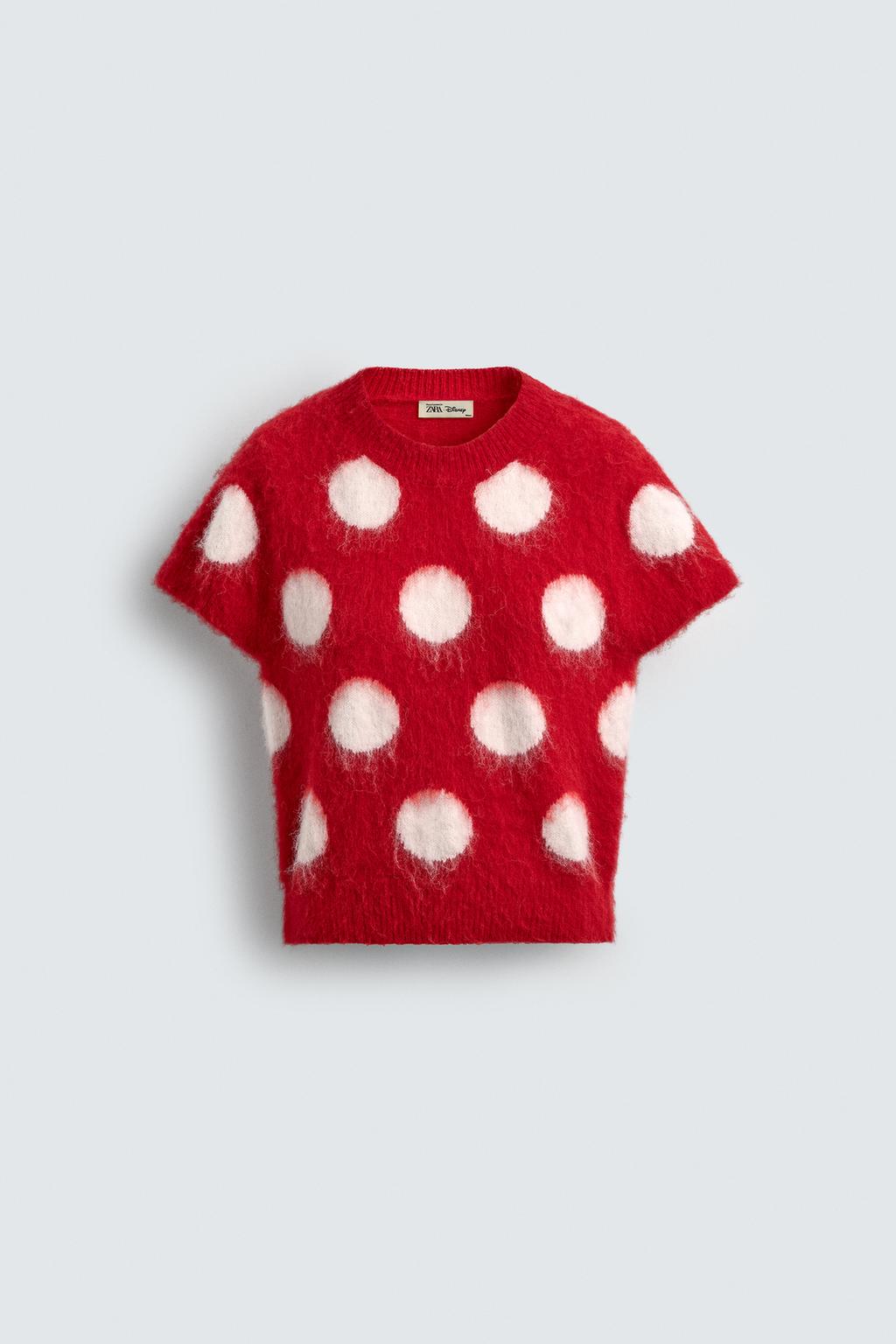 ТОП ИЗ ТРИКОТАЖА С НАЧЕСОМ И ПРИНТОМ В ГОРОШЕК HARRY LAMBERT FOR ZARA X DISNEY