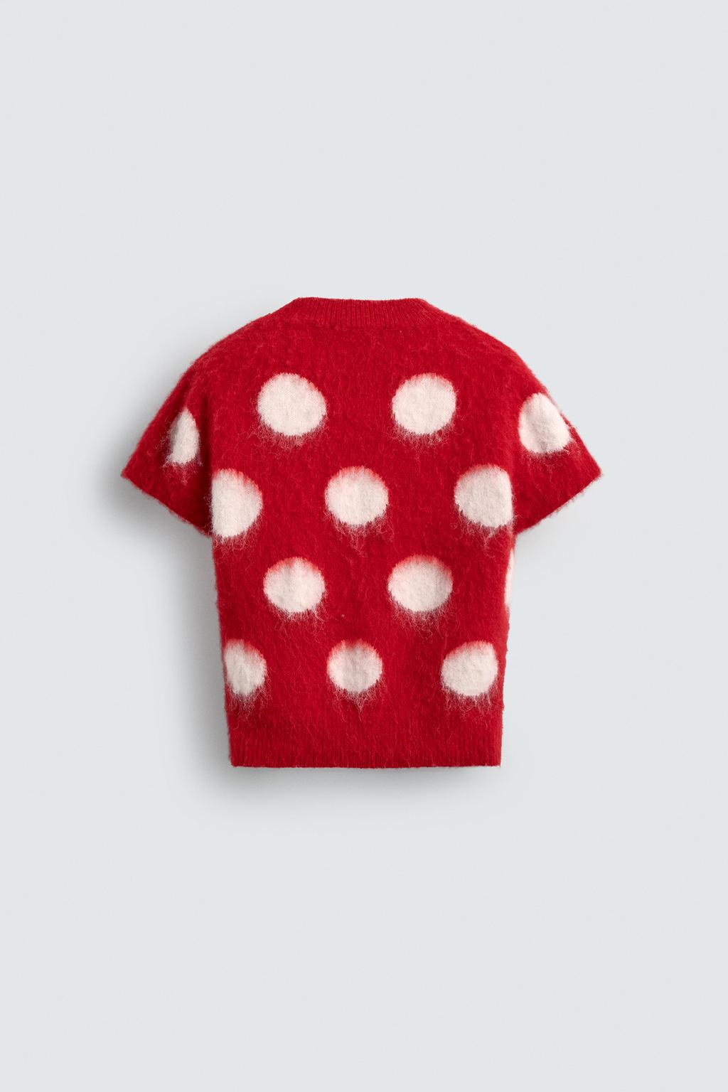 ТОП ИЗ ТРИКОТАЖА С НАЧЕСОМ И ПРИНТОМ В ГОРОШЕК HARRY LAMBERT FOR ZARA X DISNEY