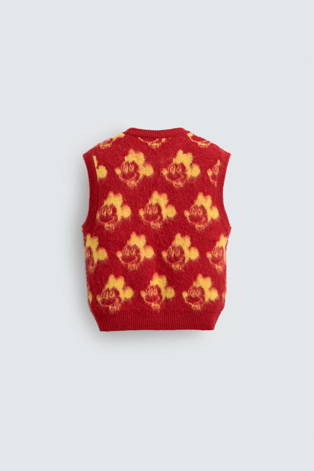 ЖИЛЕТ ИЗ ТРИКОТАЖА С НАЧЕСОМ MICKEY HARRY LAMBERT FOR ZARA X DISNEY