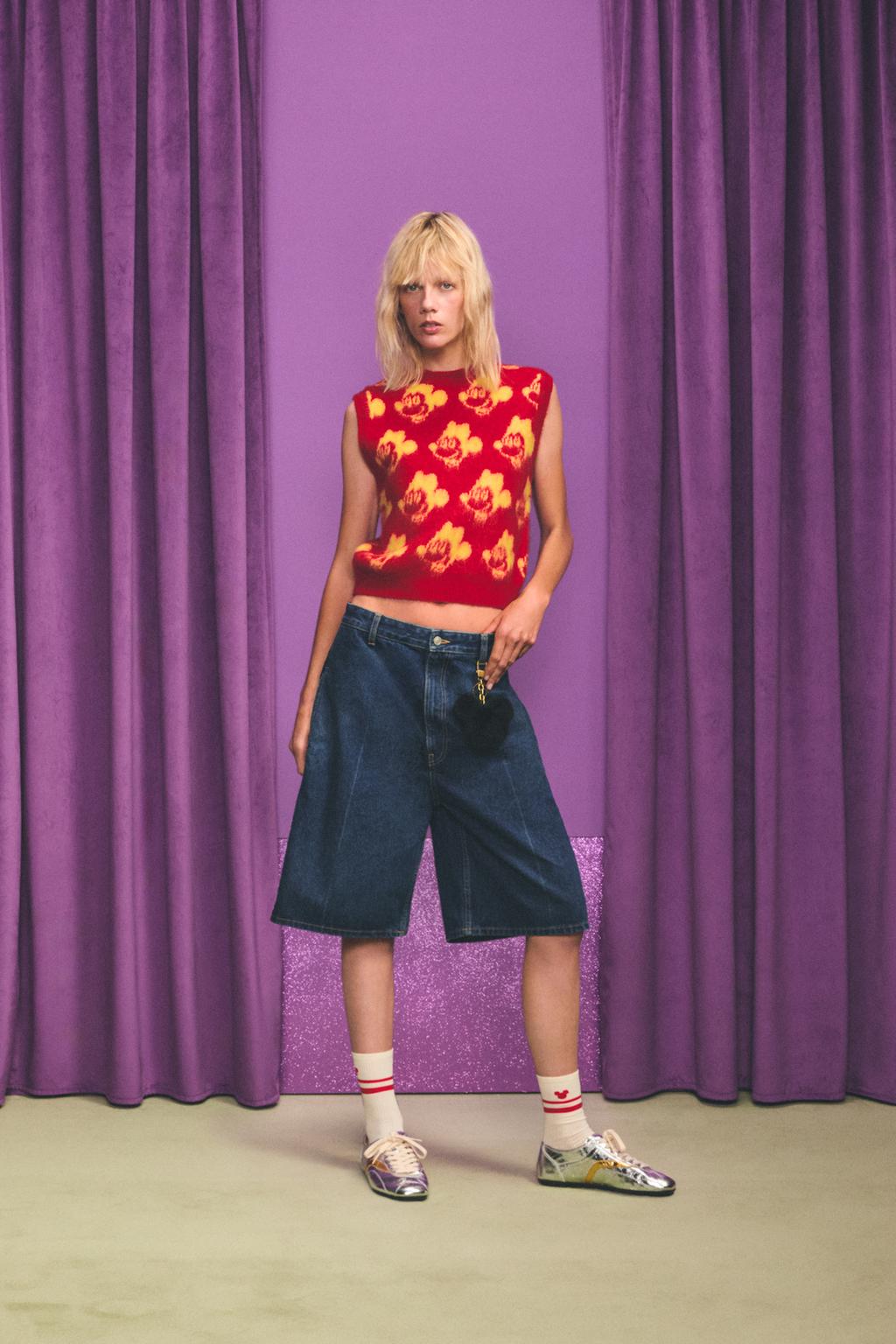 ЖИЛЕТ ИЗ ТРИКОТАЖА С НАЧЕСОМ MICKEY HARRY LAMBERT FOR ZARA X DISNEY