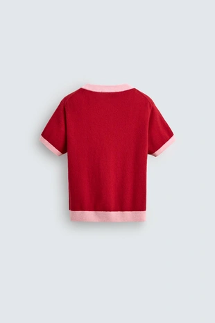 Red | 2893/501/600 - Zara Трикотажный топ из 100% кашемира HARRY LAMBERT FOR ZARA X DISNEY