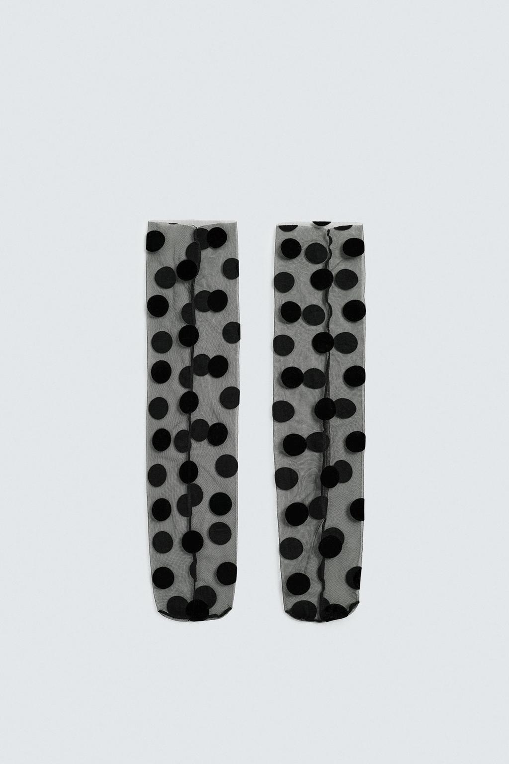 ВЫСОКИЕ НОСКИ ИЗ ТЮЛЯ В ГОРОШЕК HARRY LAMBERT FOR ZARA X DISNEY