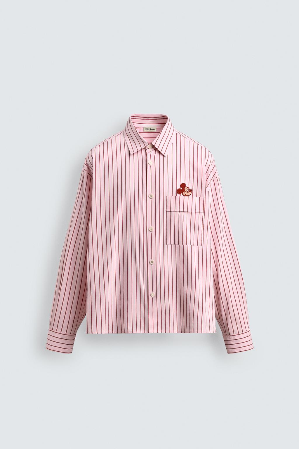 РУБАШКА В ПОЛОСКУ С НАШИВКОЙ MICKEY MOUSE HARRY LAMBERT FOR ZARA X DISNEY