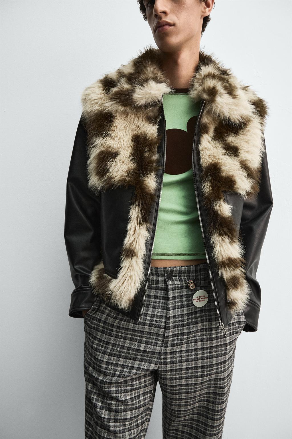 КУРТКА ИЗ ИСКУССТВЕННОЙ КОЖИ С КОНТРАСТНОЙ ОТДЕЛКОЙ HARRY LAMBERT FOR ZARA X DISNEY