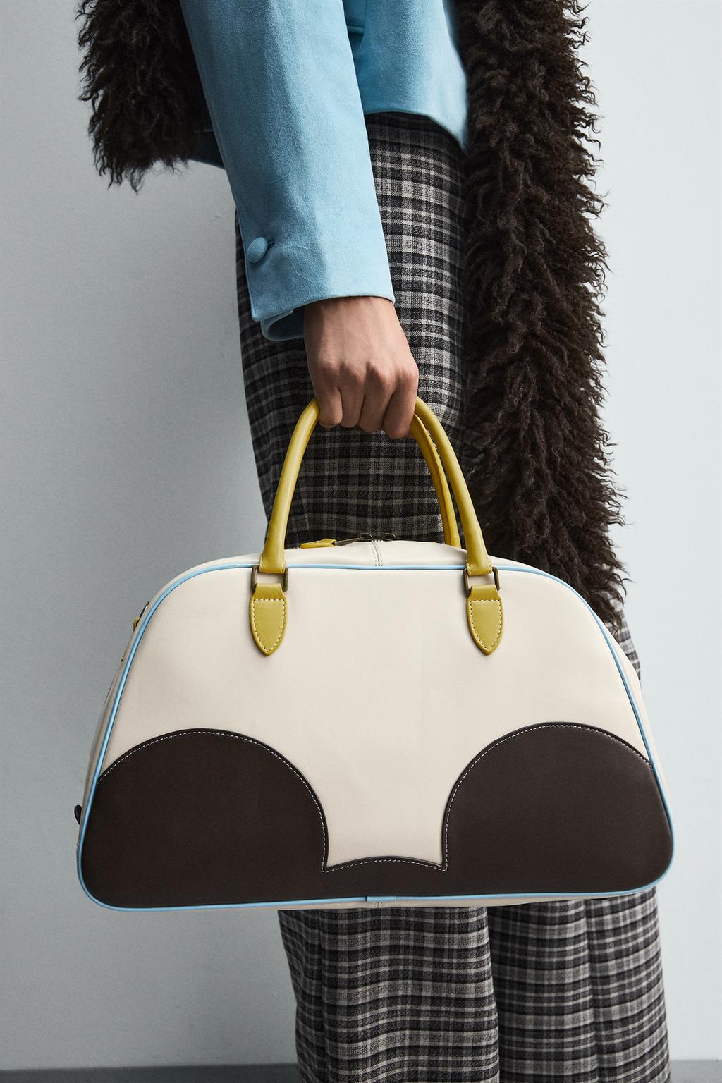 Zara Кожаная сумка harry lambert for zara x disney - Цвет костяной