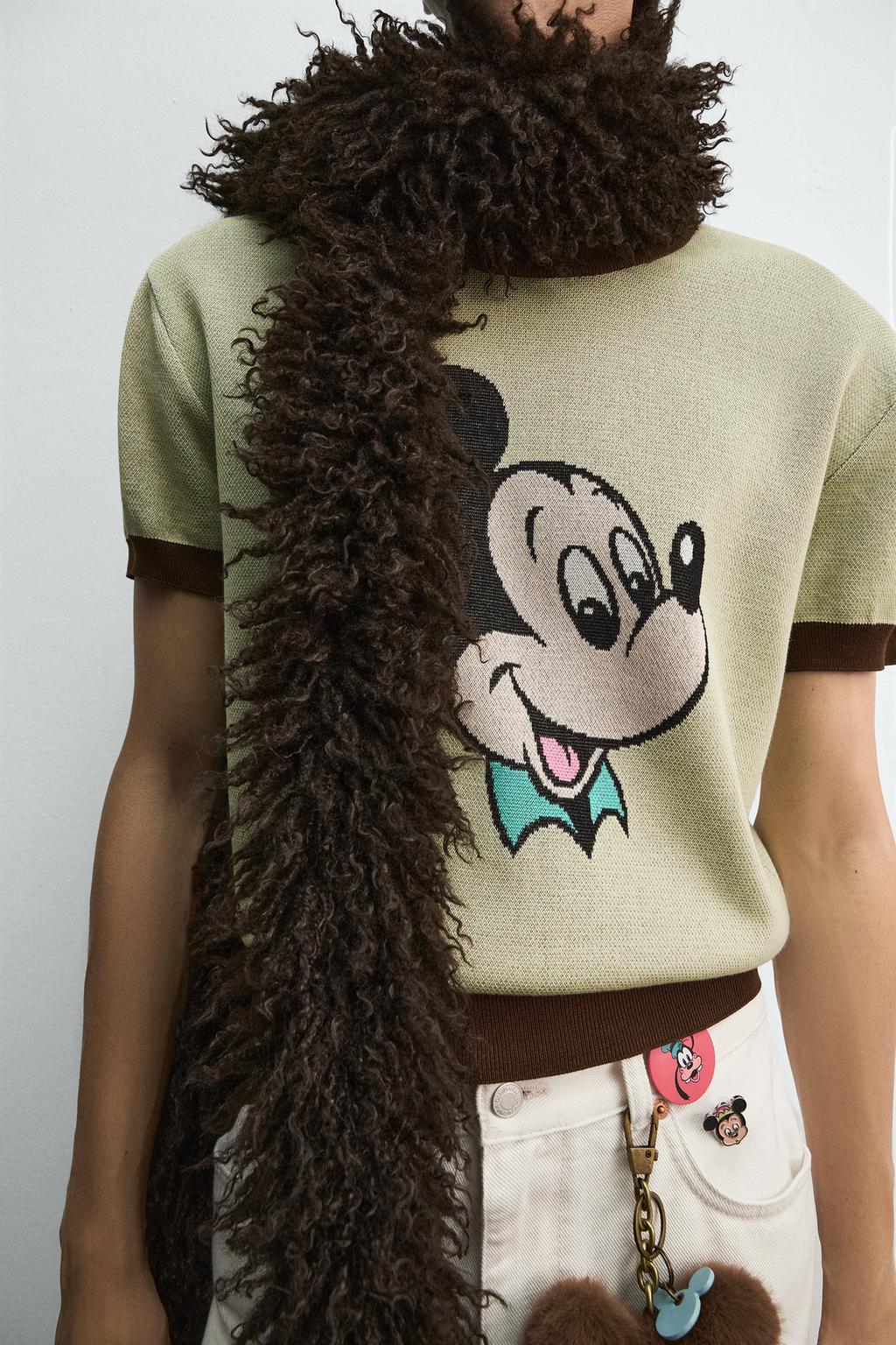 ВЯЗАНАЯ ФУТБОЛКА MICKEY MOUSE HARRY LAMBERT FOR ZARA X DISNEY
