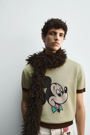 Вязаная футболка MICKEY MOUSE HARRY LAMBERT FOR ZARA X DISNEY- Заказать в России