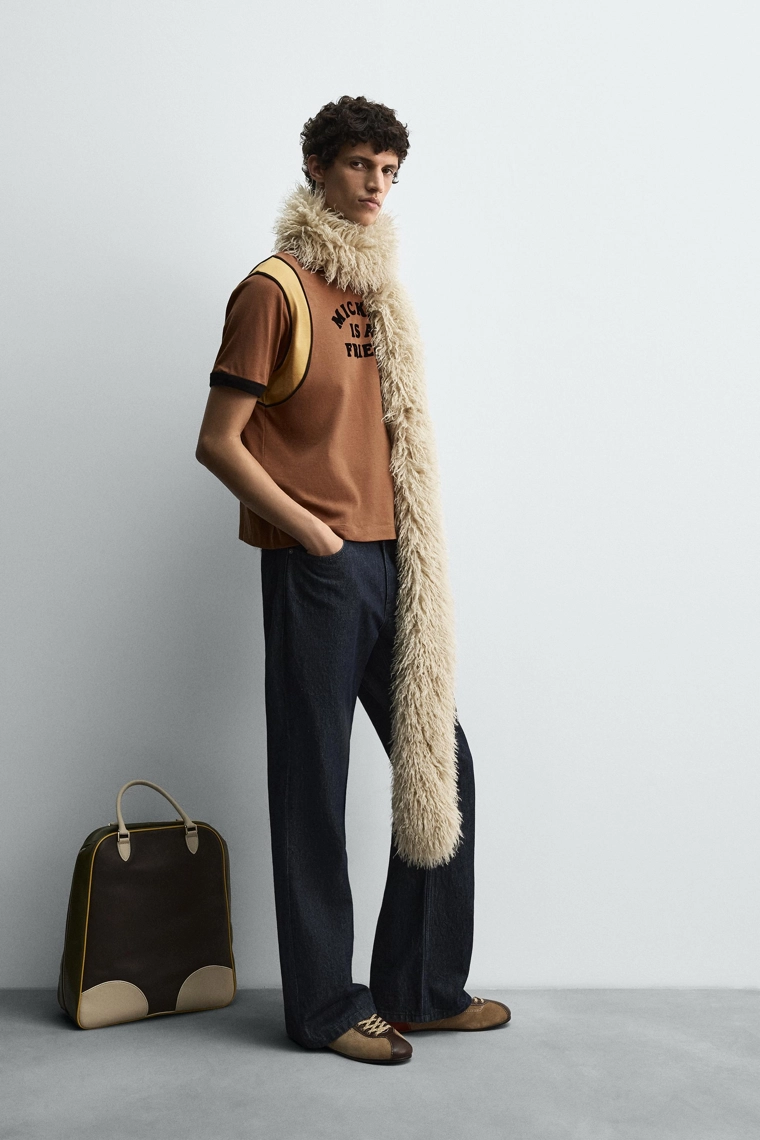 Футболка harry lambert для zara x disney с контрастным текстом