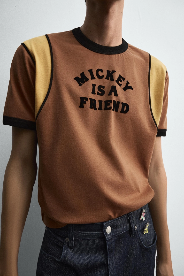 Футболка harry lambert для zara x disney с контрастным текстом