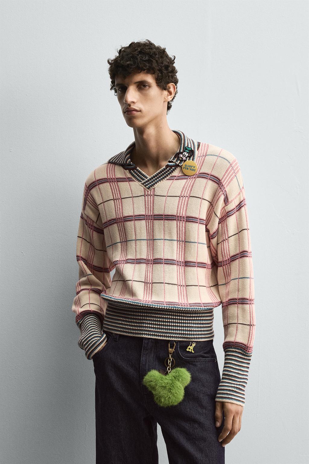 ЖАККАРДОВОЕ ТРИКОТАЖНОЕ ПОЛО В КЛЕТКУ HARRY LAMBERT FOR ZARA X DISNEY