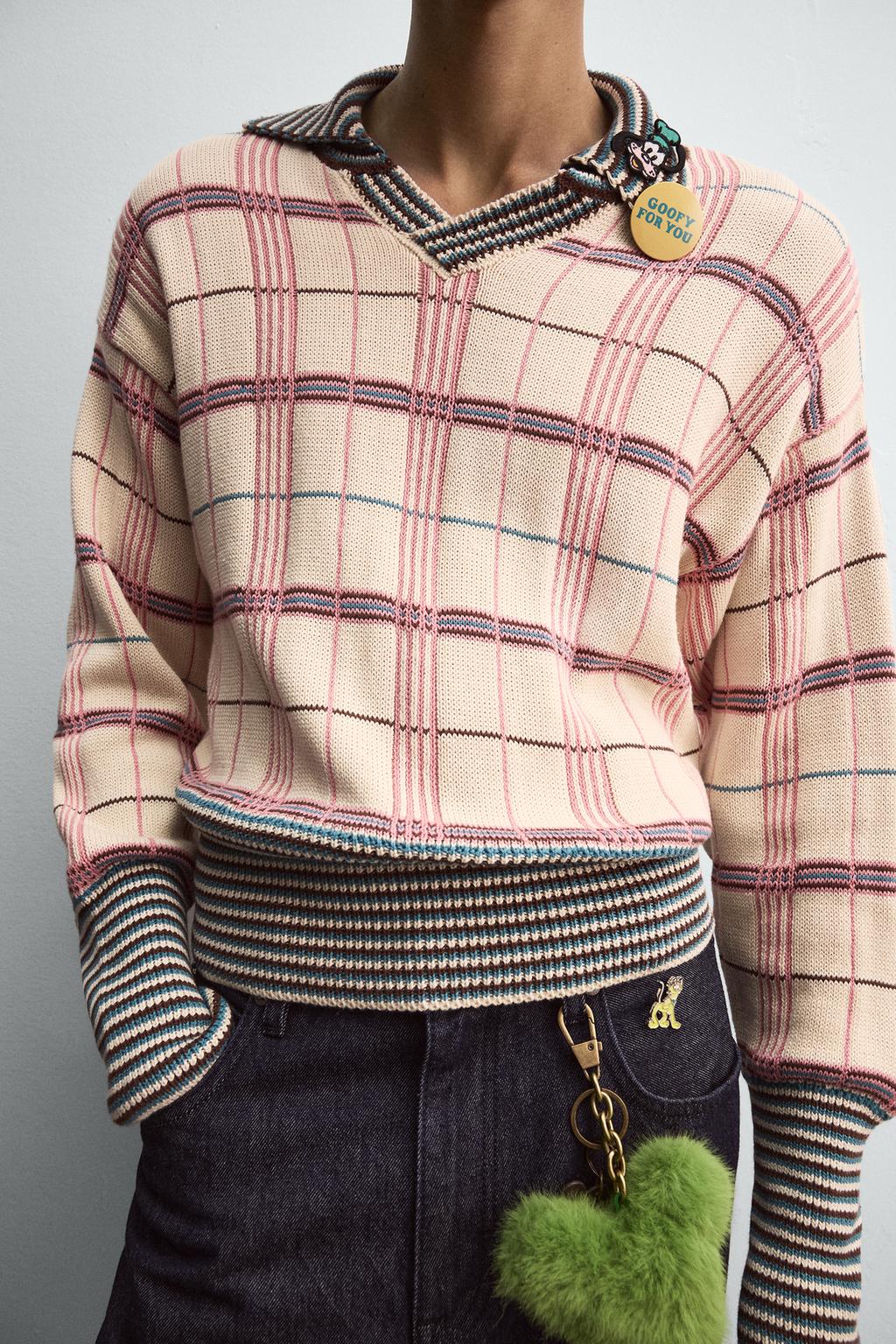 ЖАККАРДОВОЕ ТРИКОТАЖНОЕ ПОЛО В КЛЕТКУ HARRY LAMBERT FOR ZARA X DISNEY