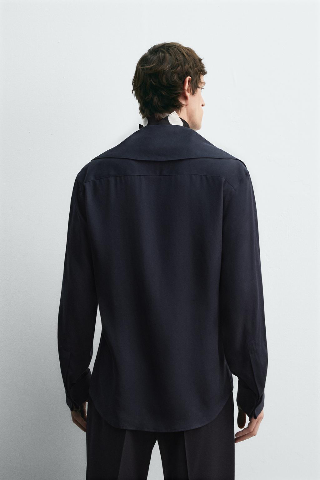 РУБАШКА ИЗ СТРУЯЩЕЙСЯ ТКАНИ С КРУГЛЫМ ВОРОТНИКОМ HARRY LAMBERT FOR ZARA X DISNEY
