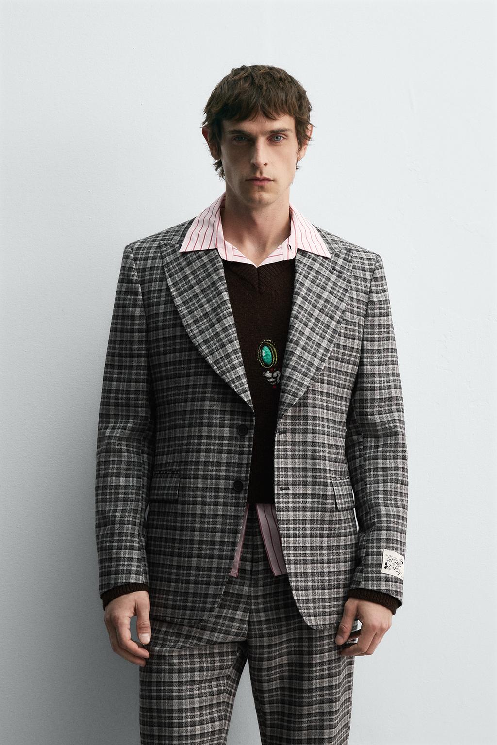 КЛЕТЧАТЫЙ КОСТЮМНЫЙ БЛЕЙЗЕР HARRY LAMBERT FOR ZARA X DISNEY
