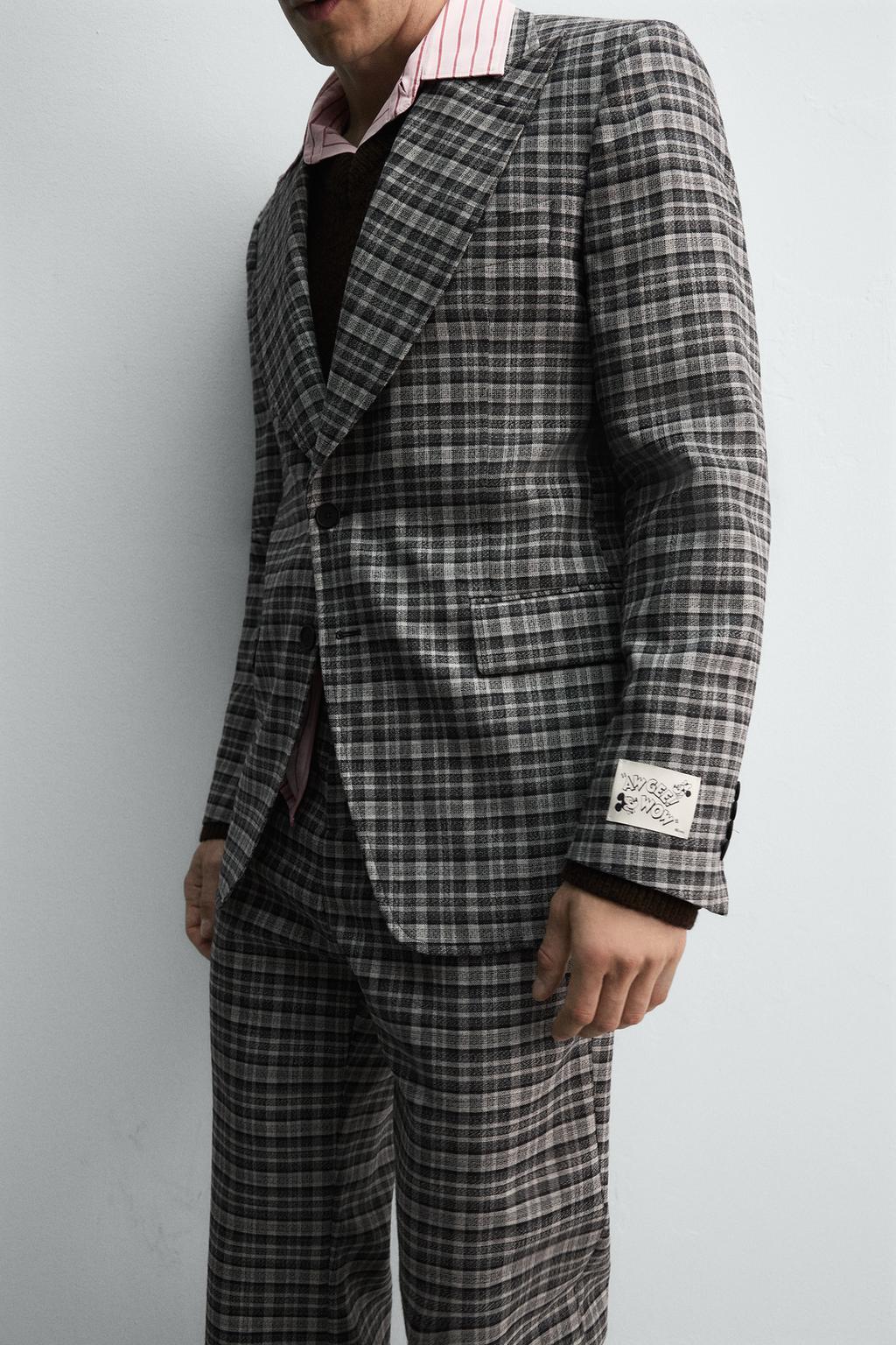 КЛЕТЧАТЫЙ КОСТЮМНЫЙ БЛЕЙЗЕР HARRY LAMBERT FOR ZARA X DISNEY
