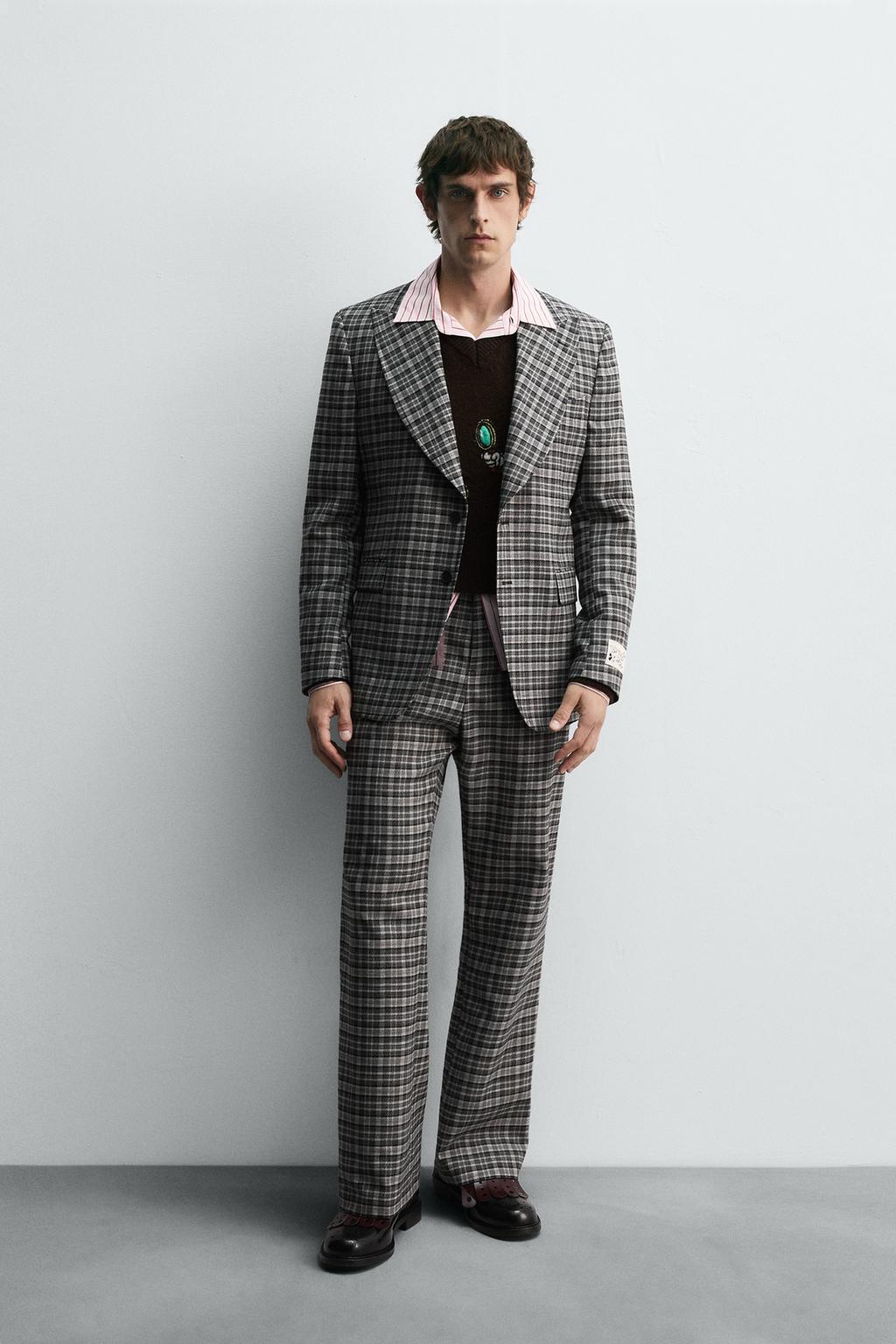 КЛЕТЧАТЫЙ КОСТЮМНЫЙ БЛЕЙЗЕР HARRY LAMBERT FOR ZARA X DISNEY