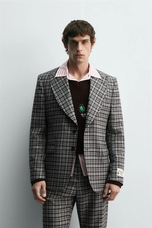Клетчатый костюмный блейзер HARRY LAMBERT FOR ZARA X DISNEY- Заказать в России