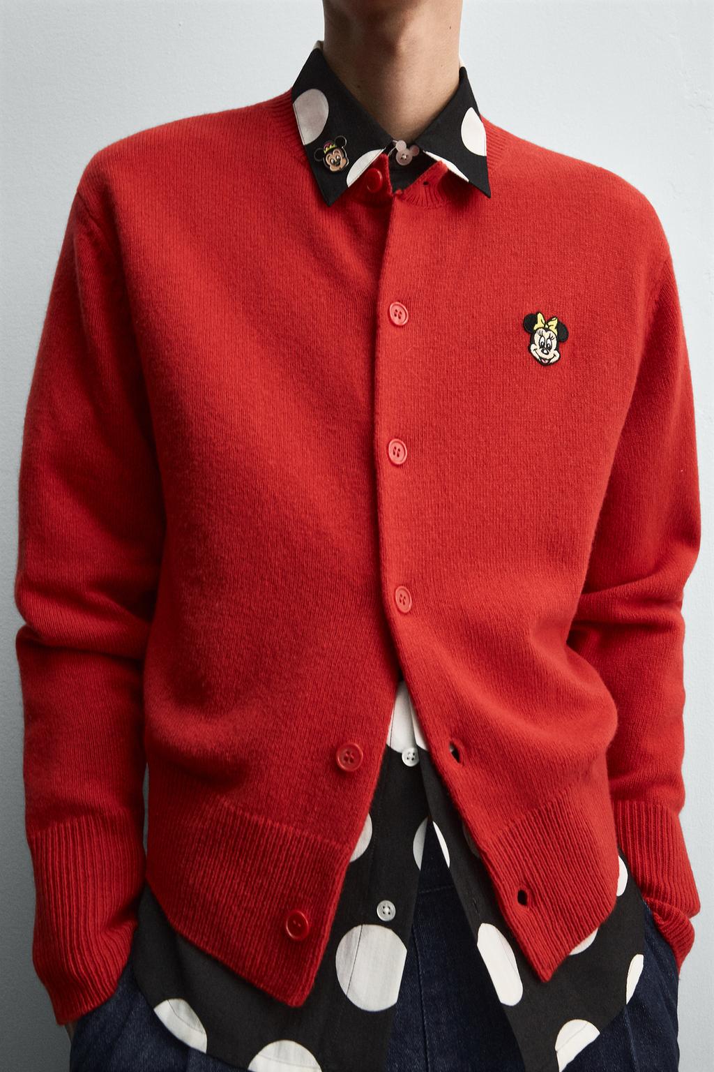 КАРДИГАН С НАШИВКОЙ MINNIE MOUSE HARRY LAMBERT ДЛЯ ZARA X DISNEY