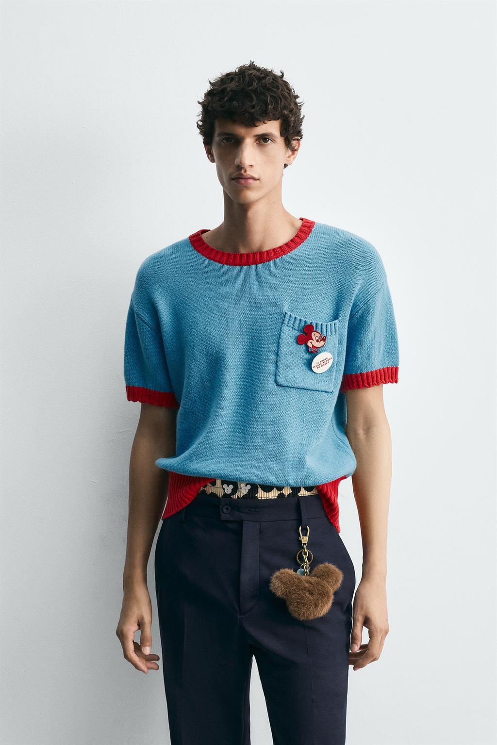 ТРИКОТАЖНАЯ ФУТБОЛКА С КОНТРАСТНОЙ ОТДЕЛКОЙ HARRY LAMBERT FOR ZARA X DISNEY