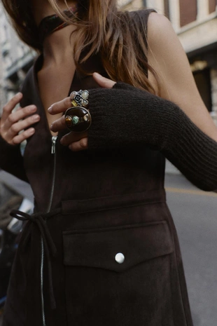 Длинные трикотажные митенки- Заказать в России