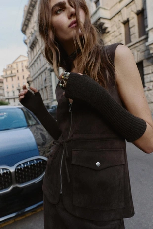 Длинные трикотажные митенки- Заказать в России