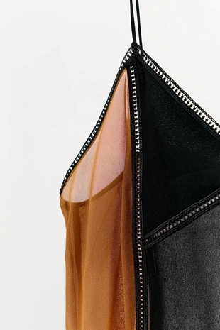 Комбинированное платье с кружевом- Заказать в России