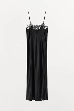 Атласное платье с кружевом- Заказать в России