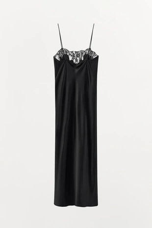 Атласное платье с кружевом- Заказать в России