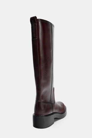 Кожаные ботинки с эффектом потертости- Заказать в России