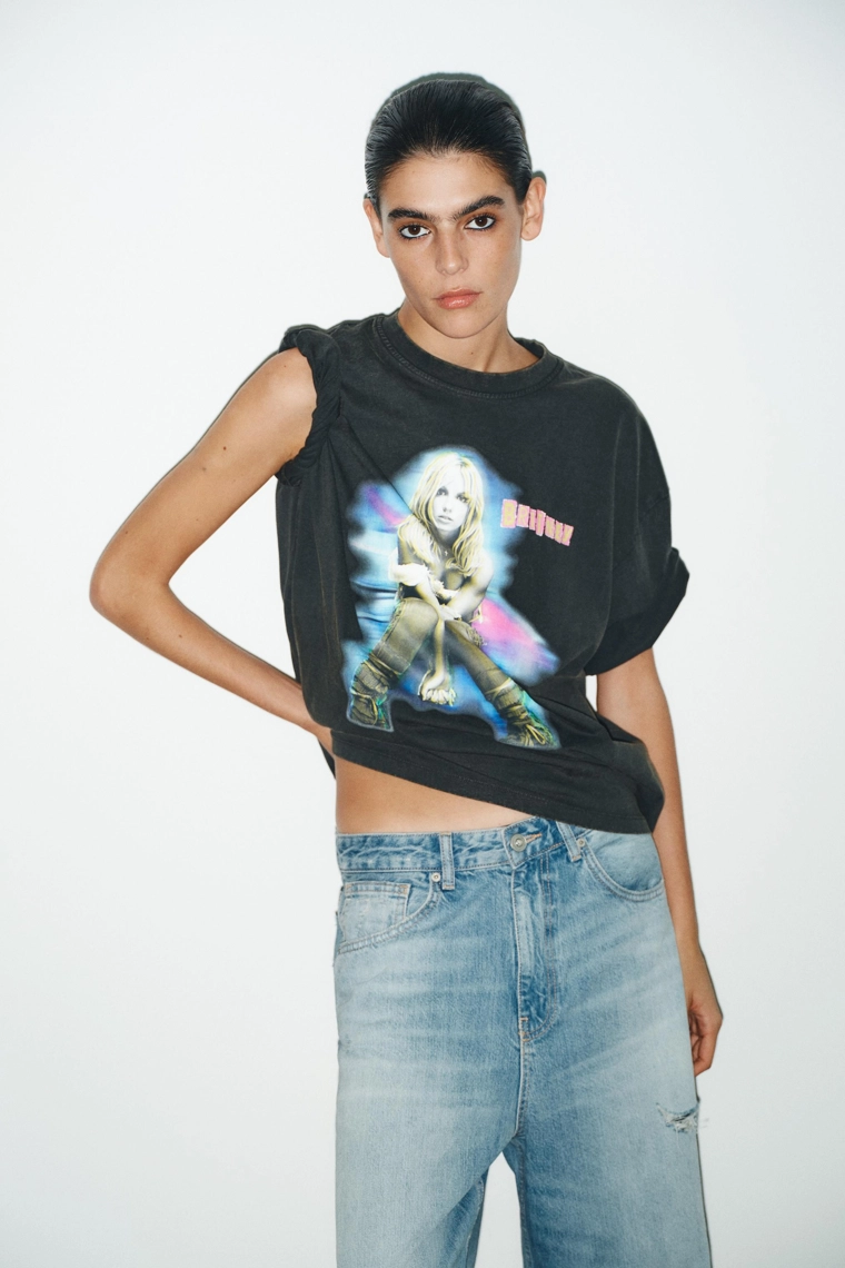 Футболка с эффектом выцветания britney spears