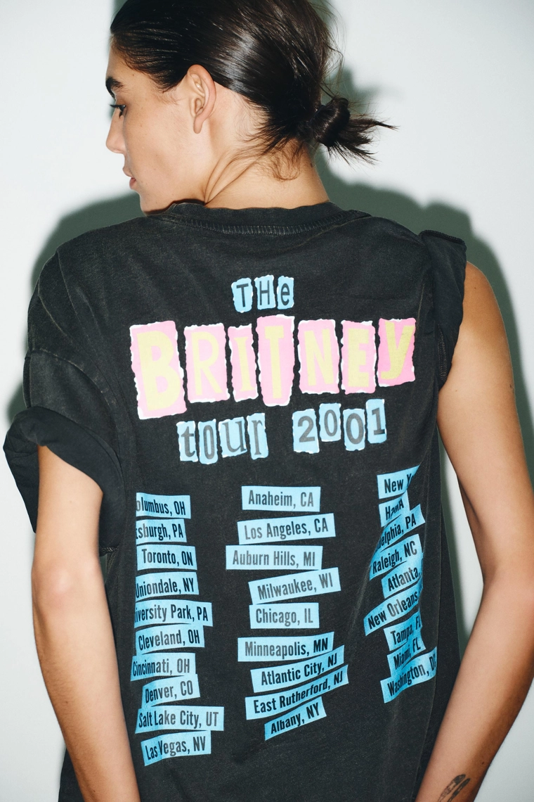 Футболка с эффектом выцветания britney spears