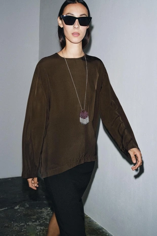 Блуза из струящейся ткани — ZW COLLECTION