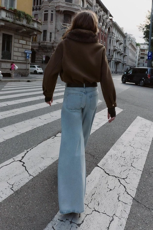 Light blue | 1889/162/406 - Zara Джинсы Z1975 WIDE-LEG с высокой посадкой