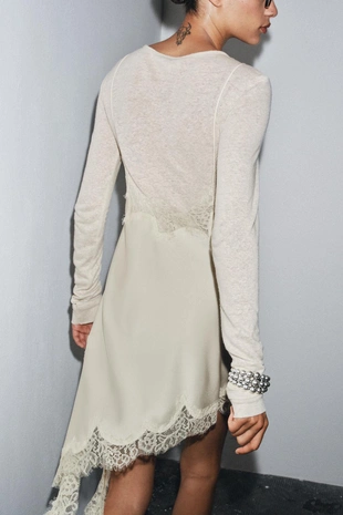 Футболка с длинными рукавами и льном- Заказать в России