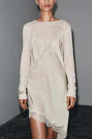 Футболка с длинными рукавами и льном- Заказать в России