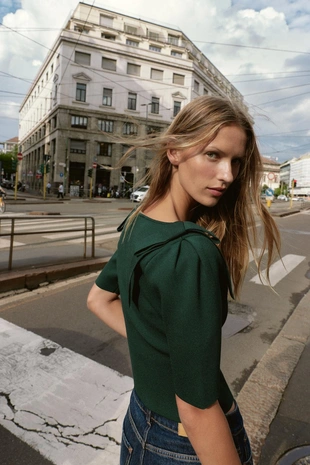 Вязаный кардиган с завязками на плечах- Заказать в России