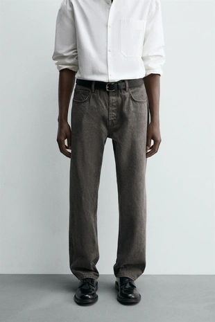 Джинсы STRAIGHT FIT с эффектом потертости- Заказать в России