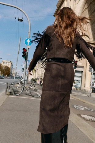 Юбка миди из искусственной замши- Заказать в России